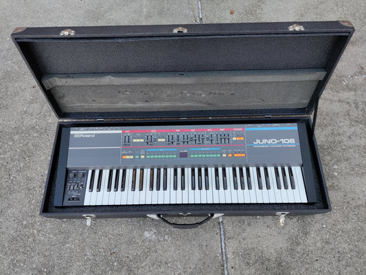 Roland Juno 106 Synth and Flight Case - Refurbished